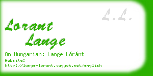lorant lange business card