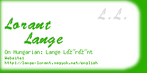 lorant lange business card